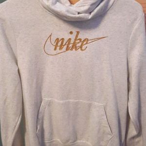 Nike White and gold hoodie